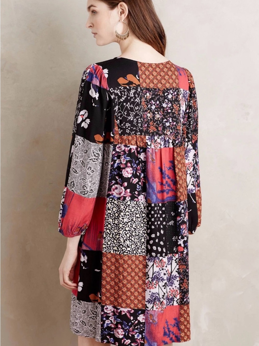 ANTHROPOLOGIE ARCATA PATCHWORK BOHO DRESS by ONE SEPTEMBER Sz MP - Picture 2 of 12